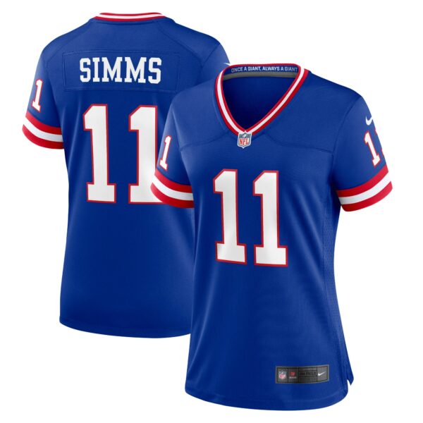 Women’s New York Giants Phil Simms Nike Royal Classic Retired Player Game Jersey