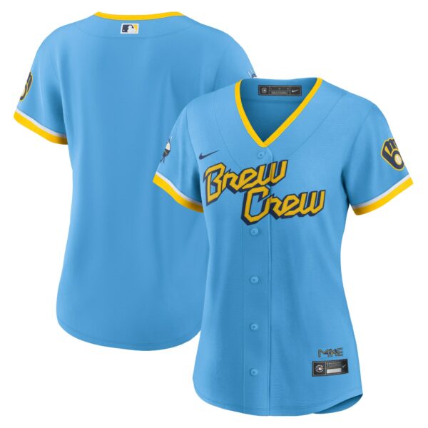 Women’s Milwaukee Brewers Nike Powder Blue 2022 City Connect Replica Team Jersey