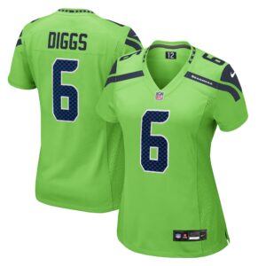 Women's Seattle Seahawks Quandre Diggs Nike Neon Green Game Jersey