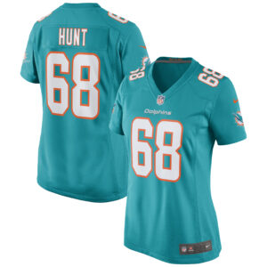 Women's Miami Dolphins Robert Hunt Nike Aqua Game Jersey