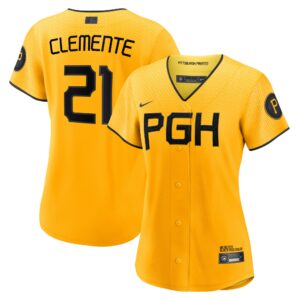 Women's Pittsburgh Pirates Roberto Clemente Nike Gold 2023 City Connect Replica Player Jersey