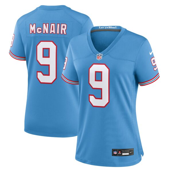 Women’s Tennessee Titans Steve McNair Nike Light Blue Oilers Throwback Retired Player Game Jersey