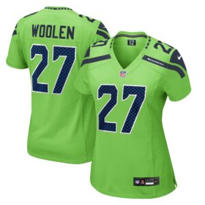 Women's Seattle Seahawks Tariq Woolen Nike Neon Green Game Jersey