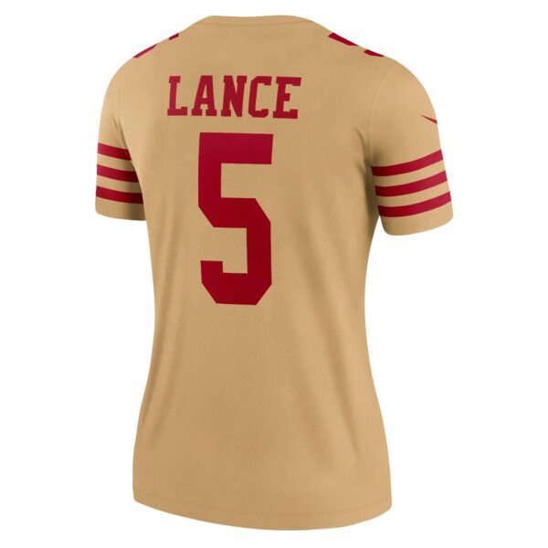 Women’s San Francisco 49ers Trey Lance Nike Gold Team Inverted Legend Jersey