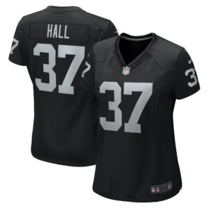 Women's Las Vegas Raiders Tyler Hall Nike Black Team Game Jersey