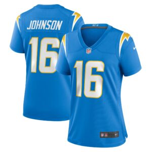 Women's Los Angeles Chargers Tyler Johnson Nike Powder Blue Team Game Jersey