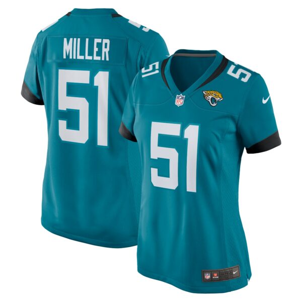 Women’s Jacksonville Jaguars Ventrell Miller Nike Teal Game Jersey