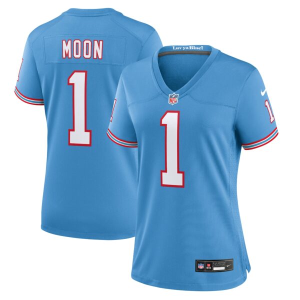 Women’s Tennessee Titans Warren Moon Nike Light Blue Oilers Throwback Retired Player Game Jersey