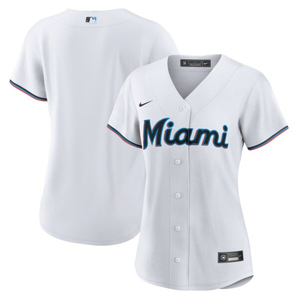 Women’s Miami Marlins Nike White Home Blank Replica Jersey