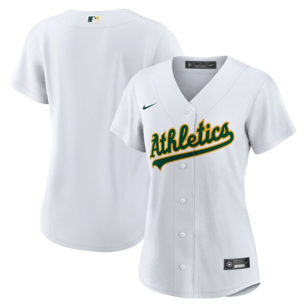 Women’s Oakland Athletics Nike White Home Blank Replica Jersey