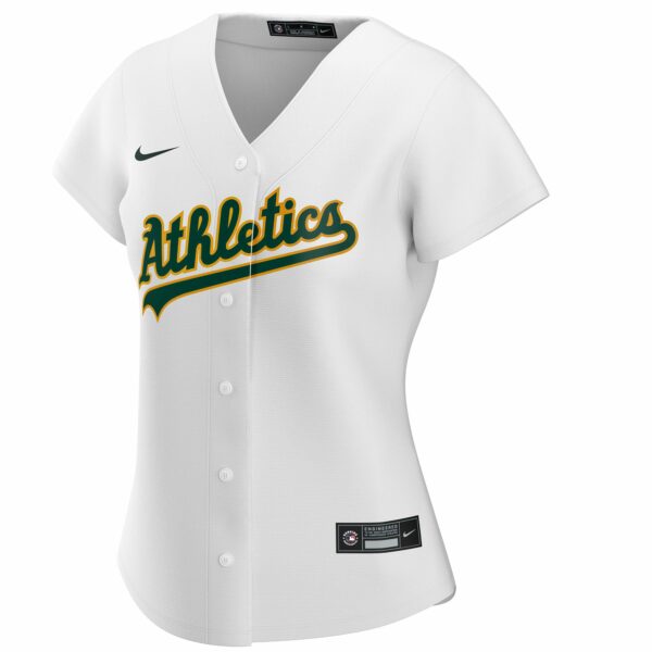 Women’s Oakland Athletics Nike White Home Replica Custom Jersey