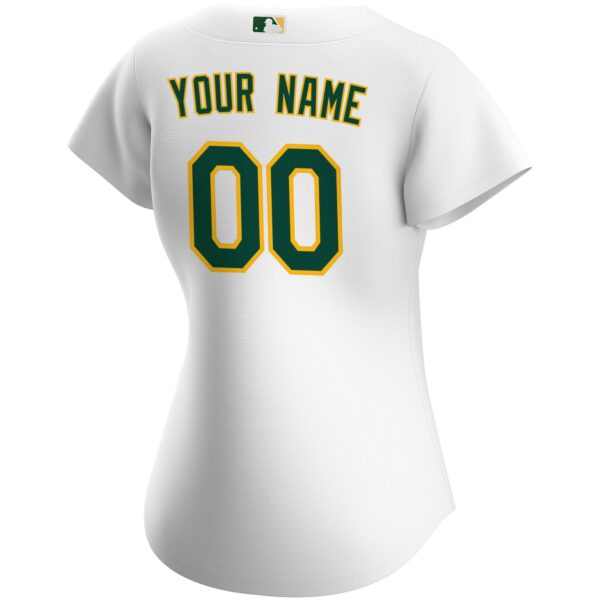 Women’s Oakland Athletics Nike White Home Replica Custom Jersey