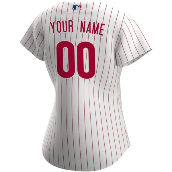 Women’s Philadelphia Phillies Nike White Home Replica Custom Jersey