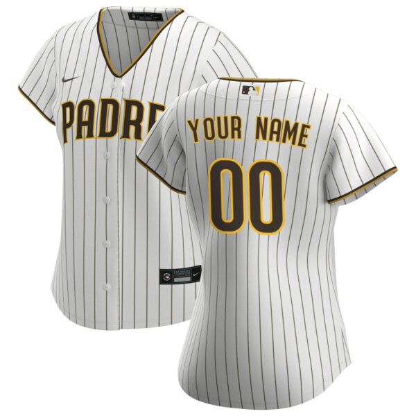 Women’s San Diego Padres Nike White Home Replica Custom Jersey