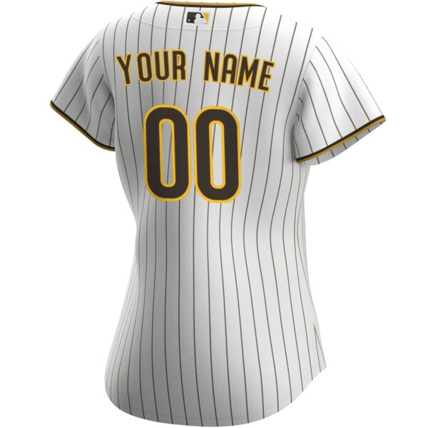 Women’s San Diego Padres Nike White Home Replica Custom Jersey