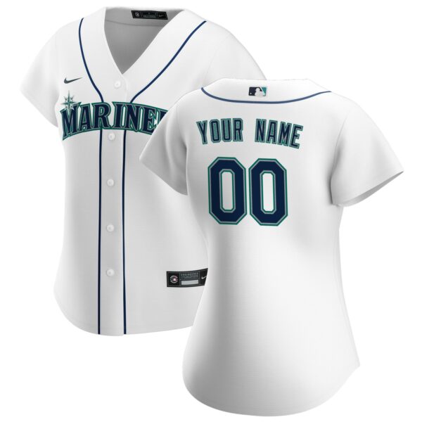 Women’s Seattle Mariners Nike White Home Replica Custom Jersey