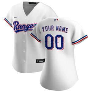 Women's Texas Rangers Nike White Home Replica Custom Jersey