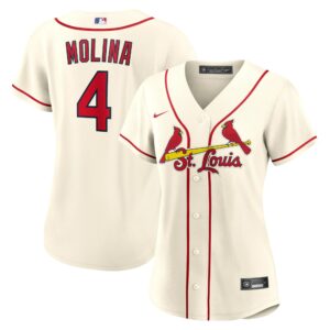 Women's St. Louis Cardinals Yadier Molina Nike Cream Alternate Replica Player Jersey