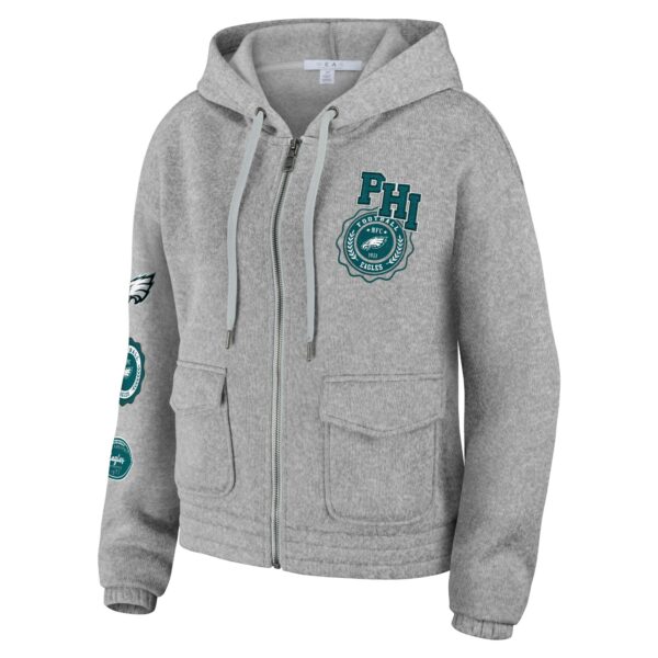 Women’s Philadelphia Eagles WEAR by Erin Andrews Heather Gray Full-Zip Hoodie