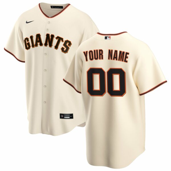 Youth San Francisco Giants Nike Cream Home Replica Custom Jersey