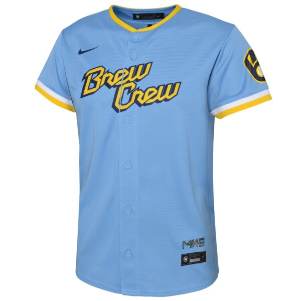 Youth Milwaukee Brewers Nike Powder Blue 2022 City Connect Replica Team Jersey