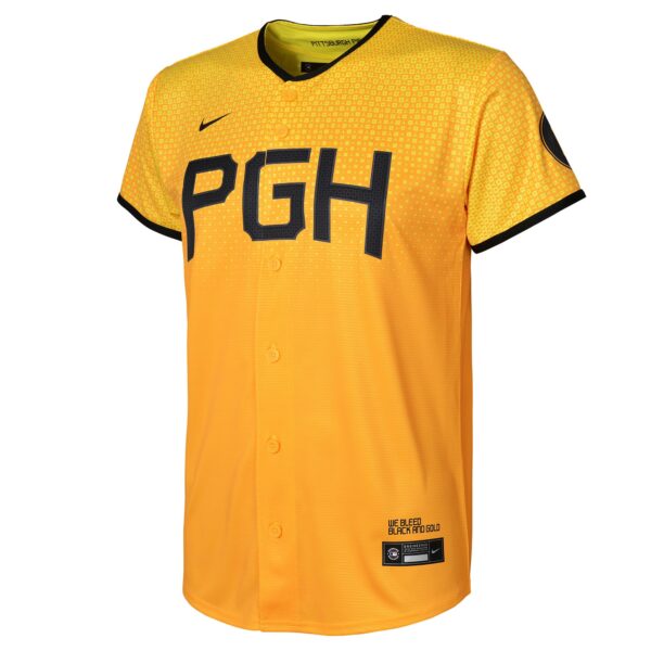 Youth Pittsburgh Pirates Roberto Clemente Nike Gold 2023 City Connect Replica Player Jersey