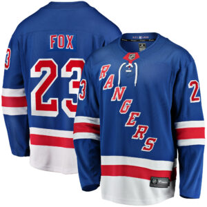 Men's New York Rangers Adam Fox Fanatics Branded Blue Home Breakaway Replica Jersey