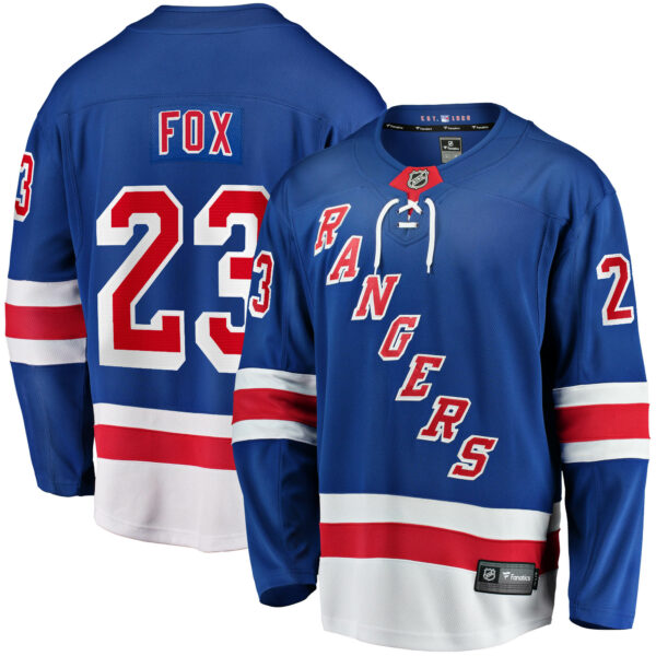 Men’s New York Rangers Adam Fox Fanatics Branded Blue Home Breakaway Replica Jersey