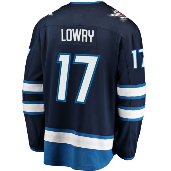 Men’s Winnipeg Jets Adam Lowry Fanatics Branded Navy Breakaway Replica Jersey