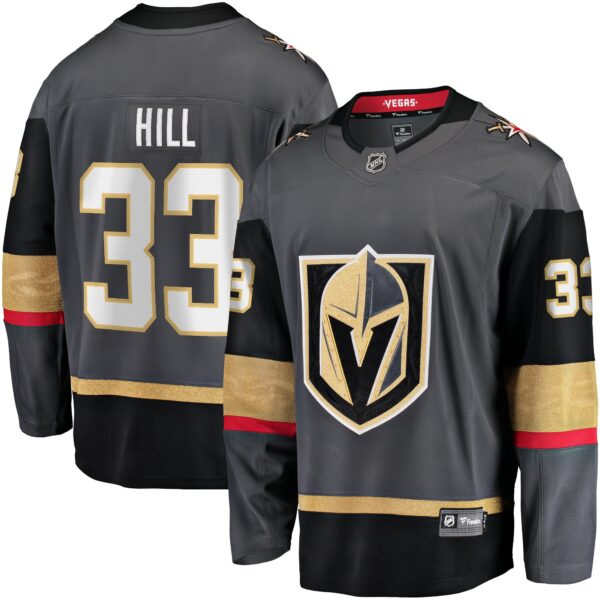 Men’s Vegas Golden Knights Adin Hill Fanatics Branded Gray Alternate Breakaway Jersey