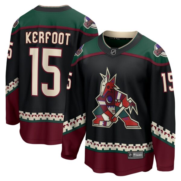 Men’s Arizona Coyotes Alex Kerfoot Fanatics Branded Black Home Breakaway Jersey