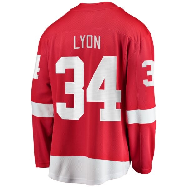 Men’s Detroit Red Wings Alex Lyon Fanatics Branded Red Home Breakaway Jersey