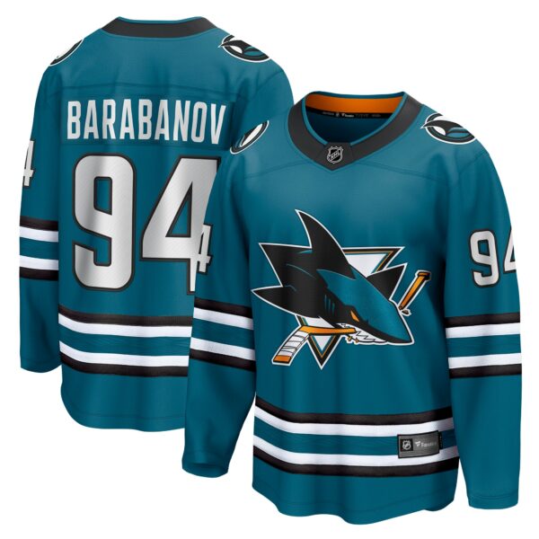 Men’s San Jose Sharks Alexander Barabanov Fanatics Branded Teal Home Breakaway Player Jersey