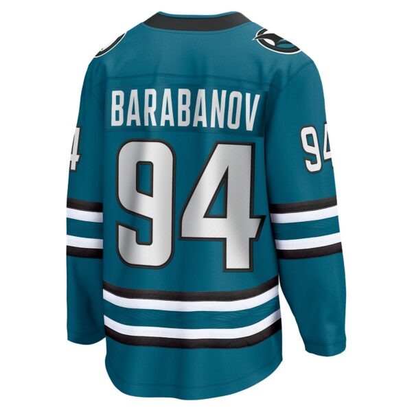 Men’s San Jose Sharks Alexander Barabanov Fanatics Branded Teal Home Breakaway Player Jersey