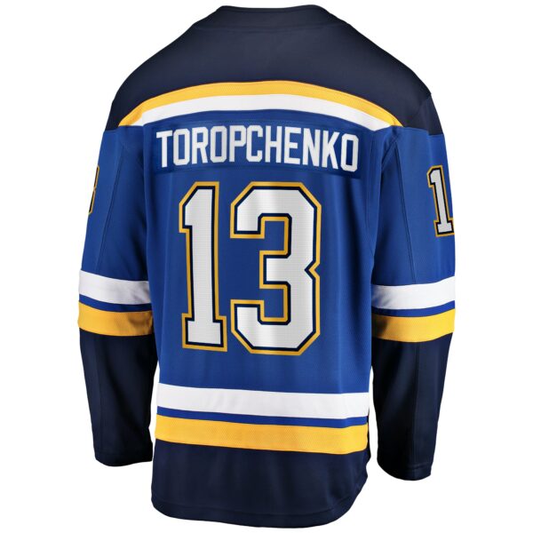 Men’s St. Louis Blues Alexey Toropchenko Fanatics Branded Blue Home Breakaway Jersey