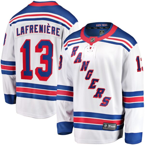 Men’s New York Rangers Alexis Lafreniere Fanatics Branded White Away Premier Breakaway Player Jersey