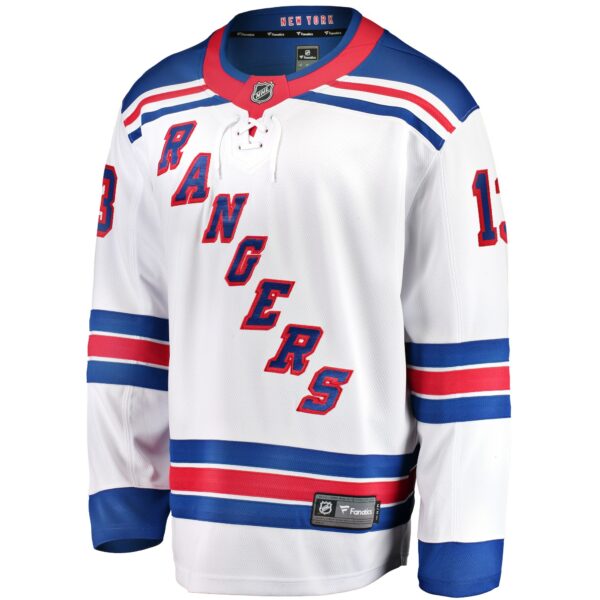 Men’s New York Rangers Alexis Lafreniere Fanatics Branded White Away Premier Breakaway Player Jersey