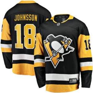 Men's Pittsburgh Penguins Andreas Johnsson Fanatics Branded Black Home Breakaway Jersey