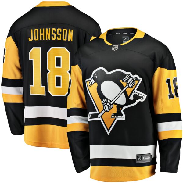 Men’s Pittsburgh Penguins Andreas Johnsson Fanatics Branded Black Home Breakaway Jersey