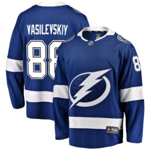 Men's Tampa Bay Lightning Andrei Vasilevskiy Fanatics Branded Blue Home Premier Breakaway Player Jersey