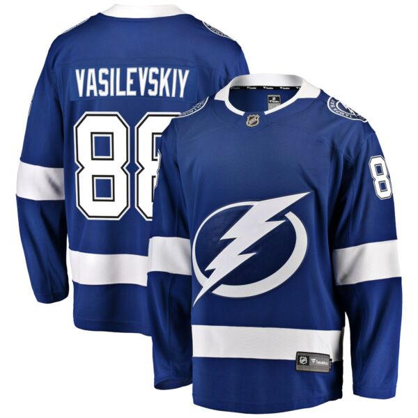 Men’s Tampa Bay Lightning Andrei Vasilevskiy Fanatics Branded Blue Home Premier Breakaway Player Jersey