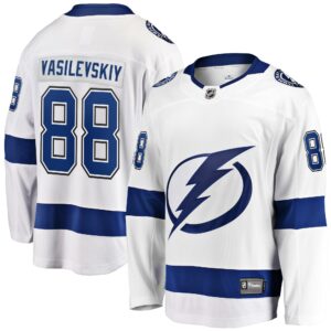 Men's Tampa Bay Lightning Andrei Vasilevskiy Fanatics Branded White Away Premier Breakaway Player Jersey