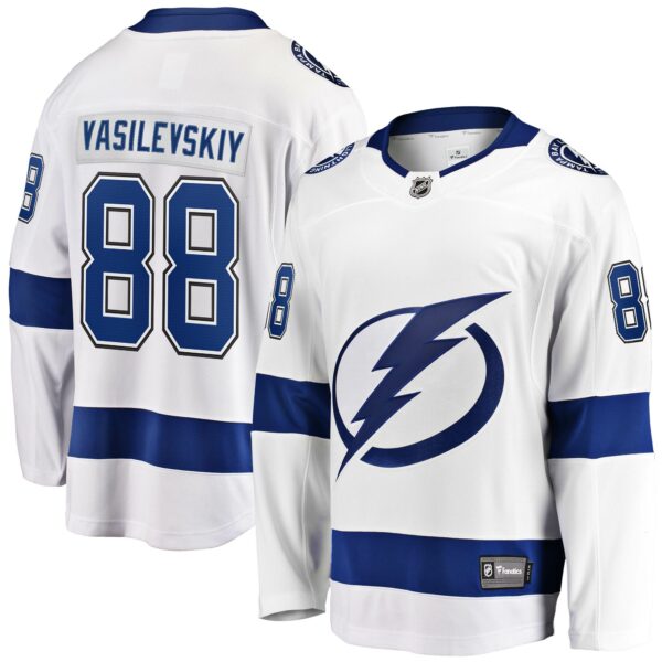 Men’s Tampa Bay Lightning Andrei Vasilevskiy Fanatics Branded White Away Premier Breakaway Player Jersey