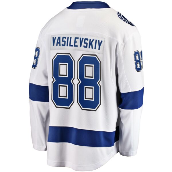 Men’s Tampa Bay Lightning Andrei Vasilevskiy Fanatics Branded White Away Premier Breakaway Player Jersey