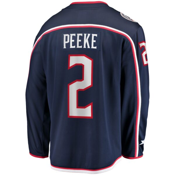 Men’s Columbus Blue Jackets Andrew Peeke Fanatics Branded Navy Home Breakaway Player Jersey