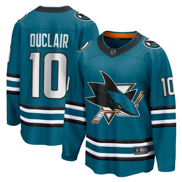 Men’s San Jose Sharks Anthony Duclair Fanatics Branded Teal Home Breakaway Jersey