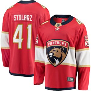 Men's Florida Panthers Anthony Stolarz Fanatics Branded Red Home Breakaway Jersey