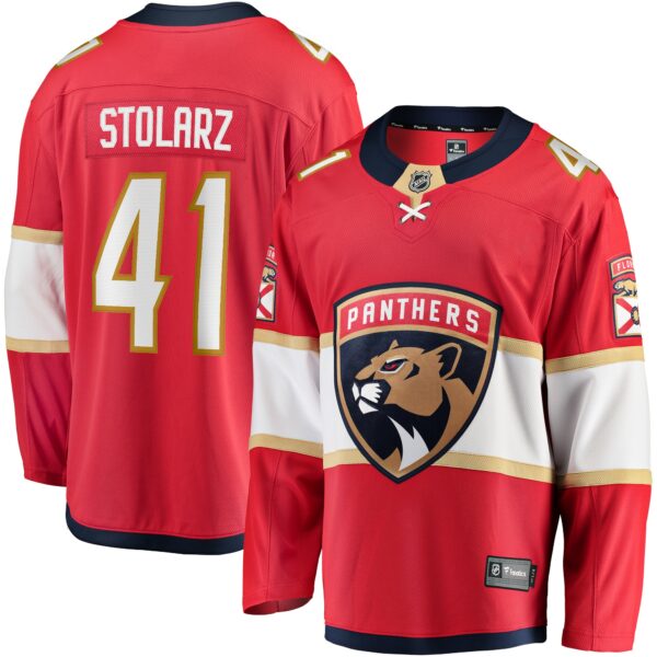 Men’s Florida Panthers Anthony Stolarz Fanatics Branded Red Home Breakaway Jersey