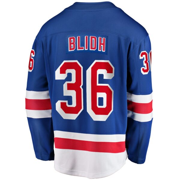 Men’s New York Rangers Anton Blidh Fanatics Branded Blue Home Breakaway Jersey