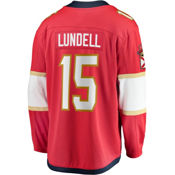 Men’s Florida Panthers Anton Lundell Fanatics Branded Red Home Breakaway Player Jersey